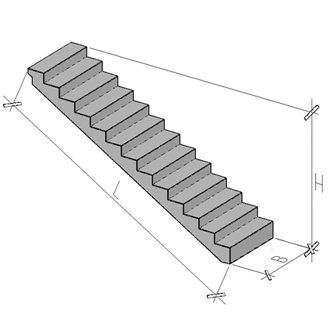  Лестничный марш железобетонный